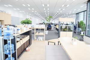 執務エリアの奥に設けられたわいわいゾーン