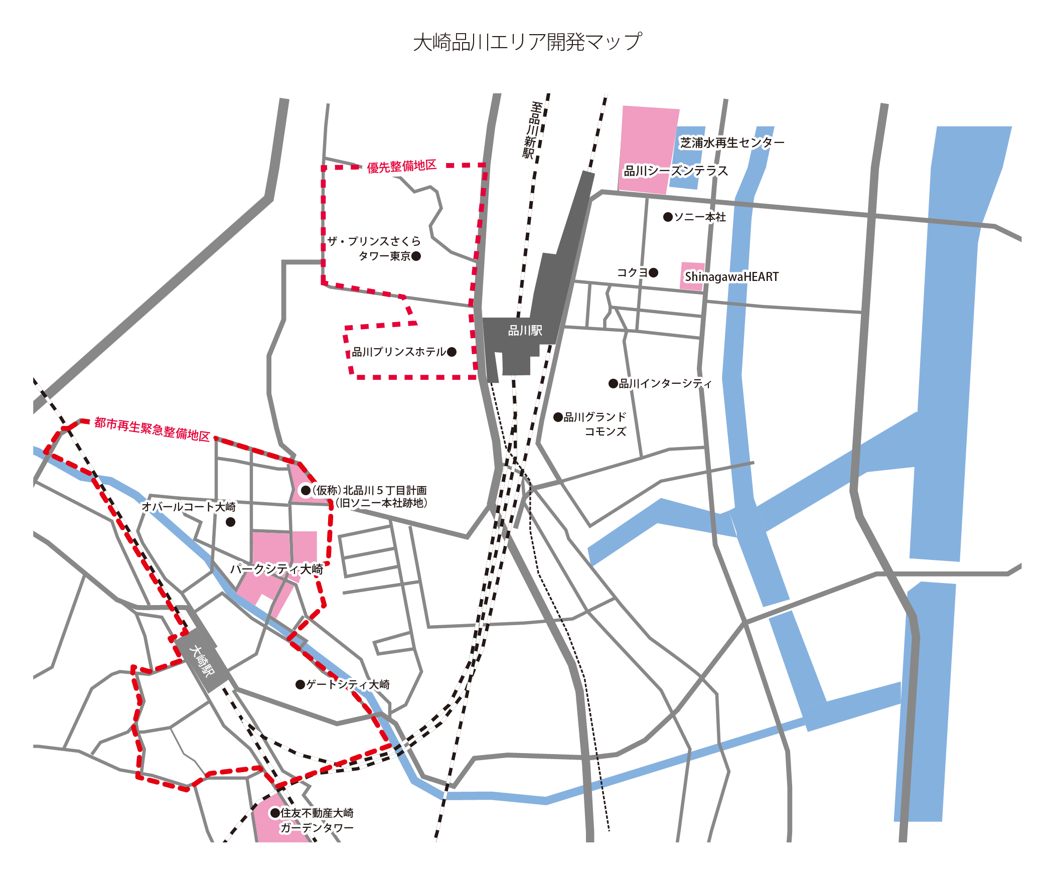 大崎品川エリア開発マップ