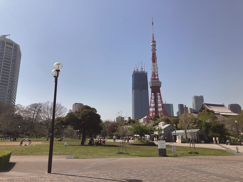 港区立芝公園から見た東京タワー